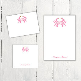 Notas Post-it® Custom Chic Pink Crab | Coastal Sticky Notes