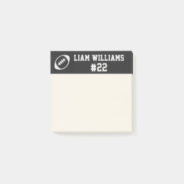 Notas Post-it® Custom Football Player Name & Number Black Trendy