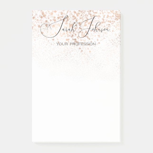 Notas Post-it® Custom Gold Glitter (Anverso)