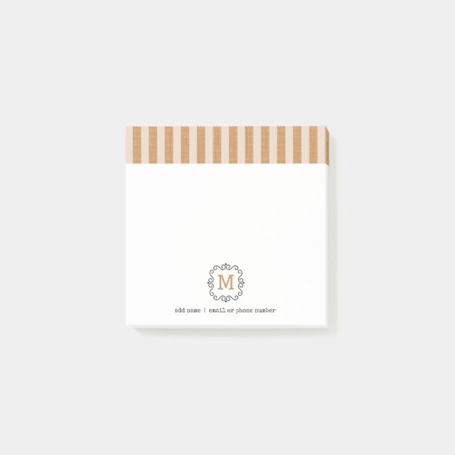 Notas Post-it® Custom Monograms Post-it® Notes in retro style. (Anverso)