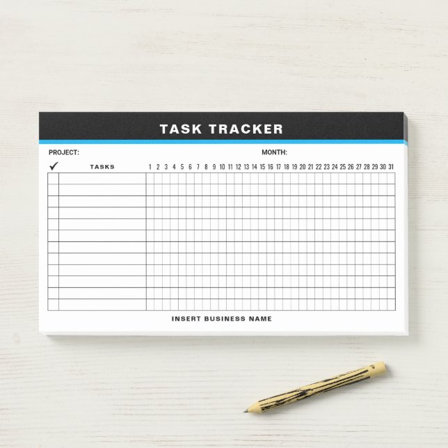 Notas Post-it® Custom Name Project Task Tracker Notes (En escritorio)