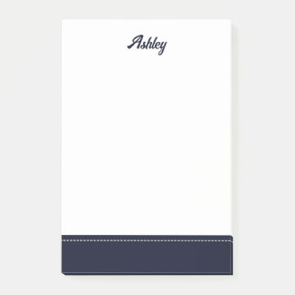 Notas Post-it® Custom navy blue white personalized preppy stylish