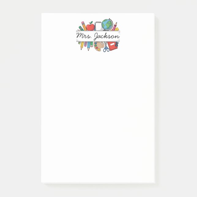 Notas Post-it® Custom Teacher Name Back to School (Anverso)