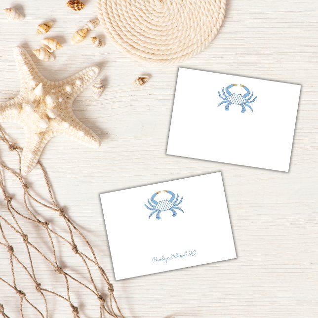 Notas Post-it® Customizable Blue Chic Crab Sticky Notes (Subido por el creador)