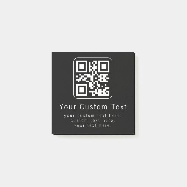 Notas Post-it® Customizable QR Code & Editable Text Template (Anverso)