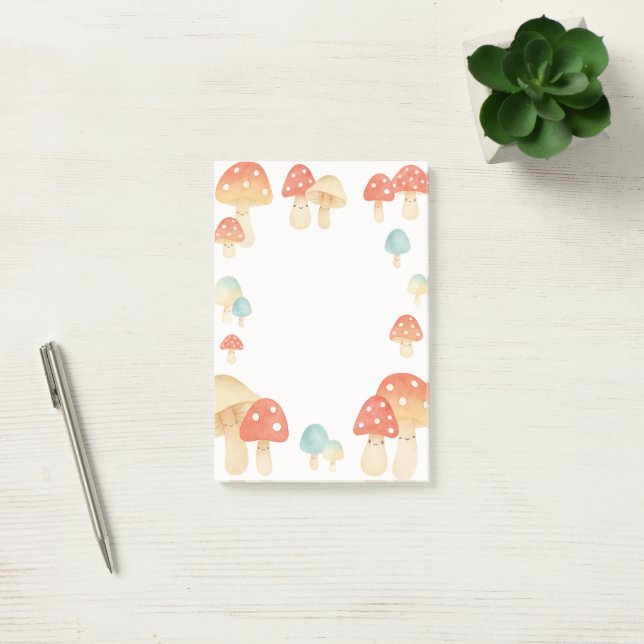 Notas Post-it® Cute acuarela hongo Memo Pad (Oficina)