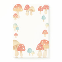 Cute acuarela hongo Memo Pad