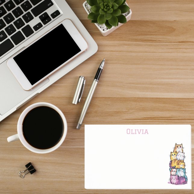 Notas Post-it® Cute acuarela Personalizada Gato Amantes Diversión (Subido por el creador)