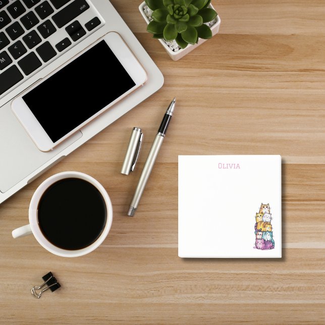 Notas Post-it® Cute acuarela Personalizada Gato Amantes Diversión (Subido por el creador)