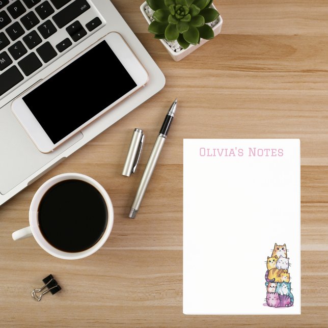 Notas Post-it® Cute acuarela Personalizada Gato Amantes Diversión (Subido por el creador)