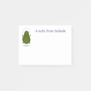 Notas Post-it® Cute aguacate salto cuerda personalizado ilustraci