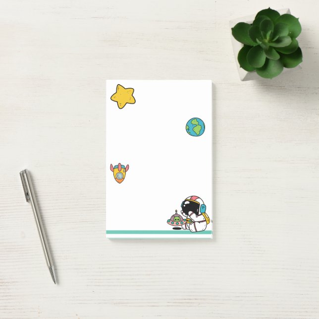 Notas Post-it® Cute Astronaut Espacio (Oficina)