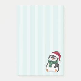Notas Post-it® Cute Baby Penguin Wearing Santa Hat Christmas