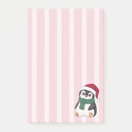 Notas Post-it® Cute Baby Penguin Wearing Santa Hat Christmas