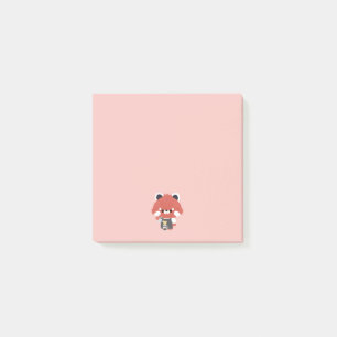 Notas Post-it® Cute Barista Panda Rojo