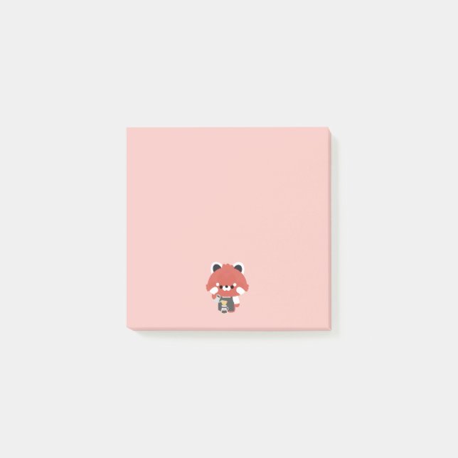 Notas Post-it® Cute Barista Panda Rojo (Anverso)