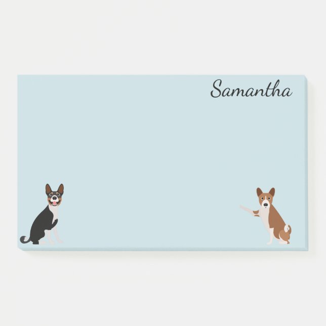 Notas Post-it® Cute Basenji Raza de Perro Personalizada (Anverso)
