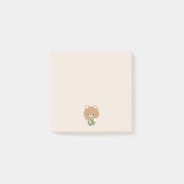 Notas Post-it® Cute Bear Barista (Anverso)