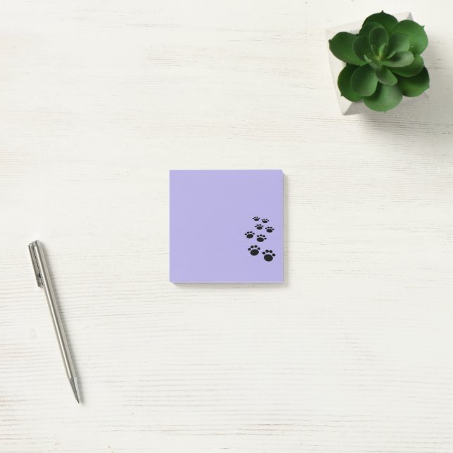 Notas Post-it® Cute Black Cartoon Pet Paw Trail  (Oficina)