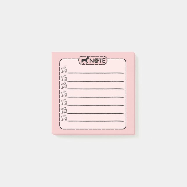 Notas Post-it® Cute Black Dog Personalized Post-it Notes (Anverso)