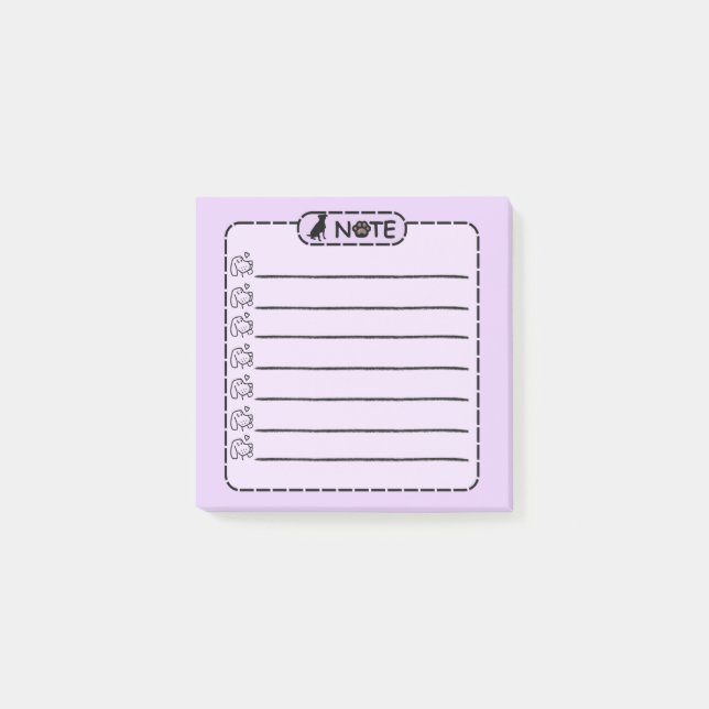 Notas Post-it® Cute Black Dog Personalized Post-it Notes (Anverso)