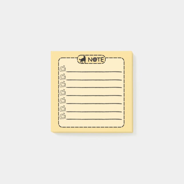 Notas Post-it® Cute Black Dog Personalized Post-it Notes (Anverso)