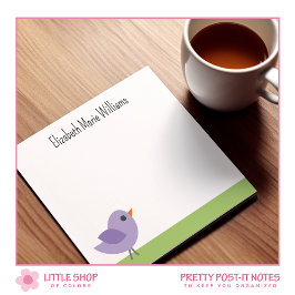 Notas Post-it® Cute Bluebird Personalizado