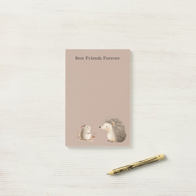 Notas Post-it® Cute Brown Cream Hedgehog Mouse Appreciation (Escritorio)
