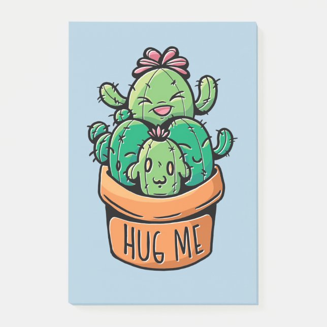Notas Post-it® Cute Cacti Hug Me (Anverso)
