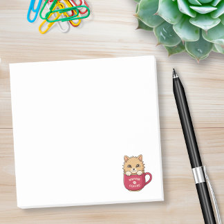 Notas Post-it® Cute Cat in Coffee Mug