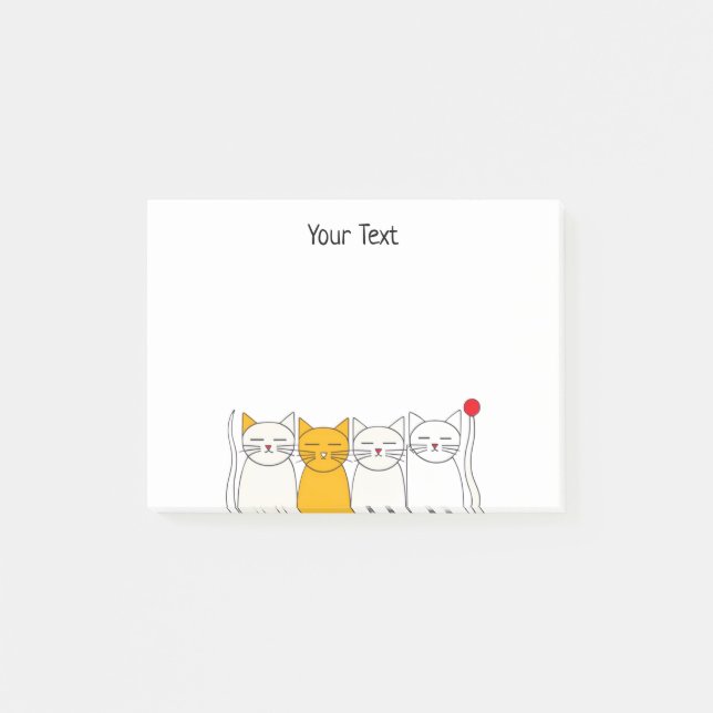 Notas Post-it® Cute Cat Squad Sticky Notes Minimalist Feline Fun (Anverso)