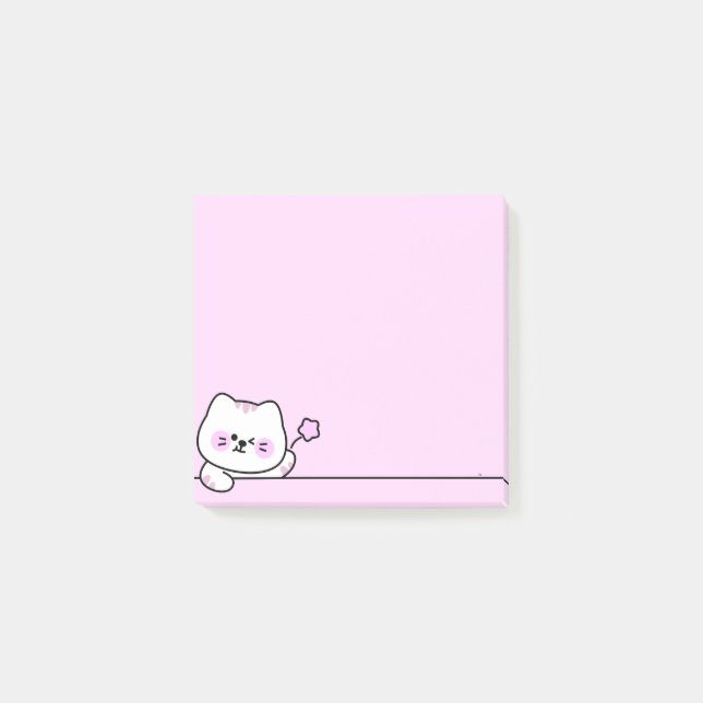 Notas Post-it® Cute Cat with Flower (Anverso)