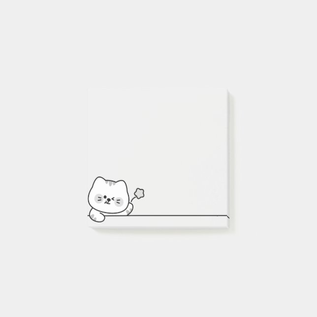 Notas Post-it® Cute Cat with Flower (Anverso)