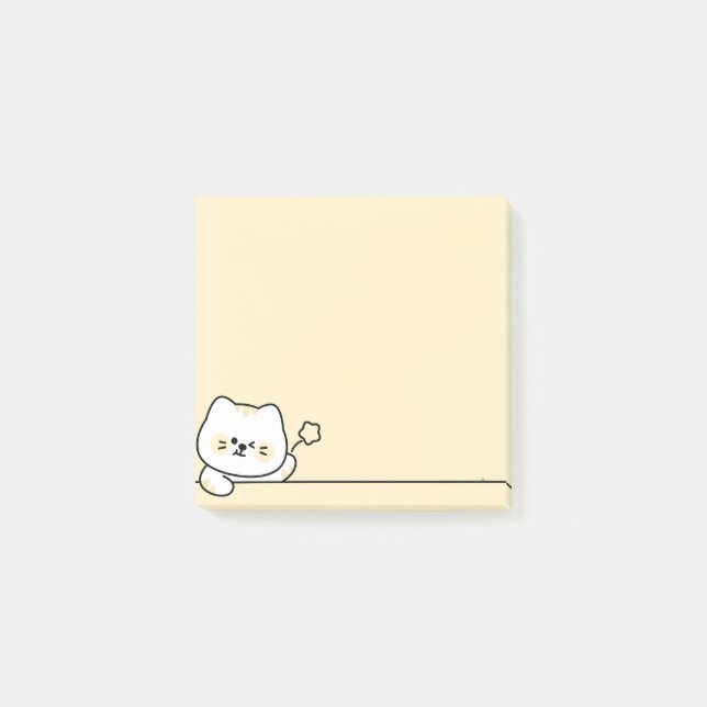 Notas Post-it® Cute Cat with Flower (Anverso)