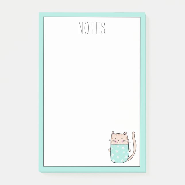 Notas Post-it® Cute Cate personalizado (Anverso)