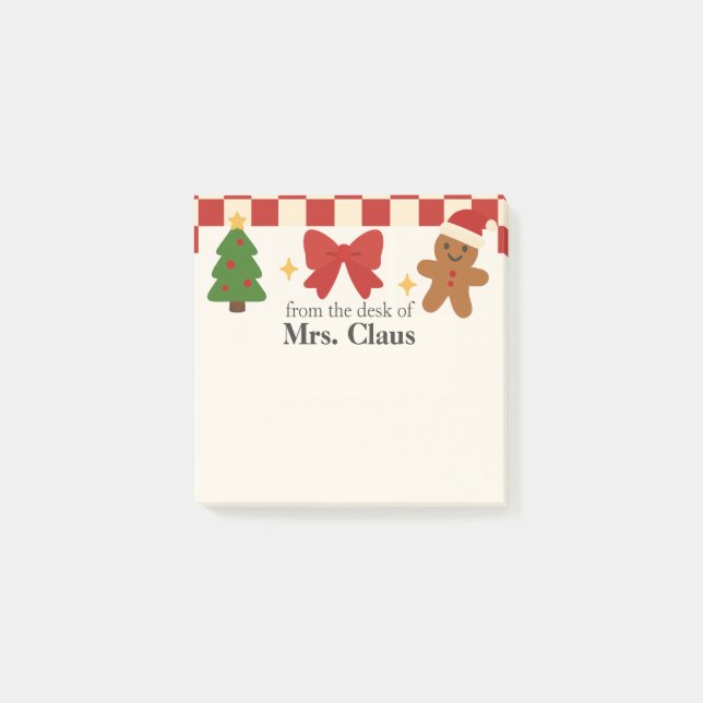 Notas Post-it® Cute Christmas Personalized Sticky Notes (Anverso)