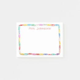 Notas Post-it® Cute Clips de Papel Coloridos Nombre de Maestros d
