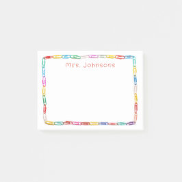 Notas Post-it® Cute Clips de Papel Coloridos Nombre de Maestros d