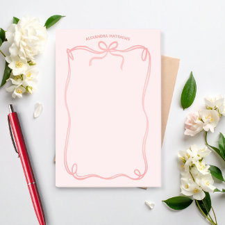 Notas Post-it® Cute Coquette Bow and Ribbon Custom Name
