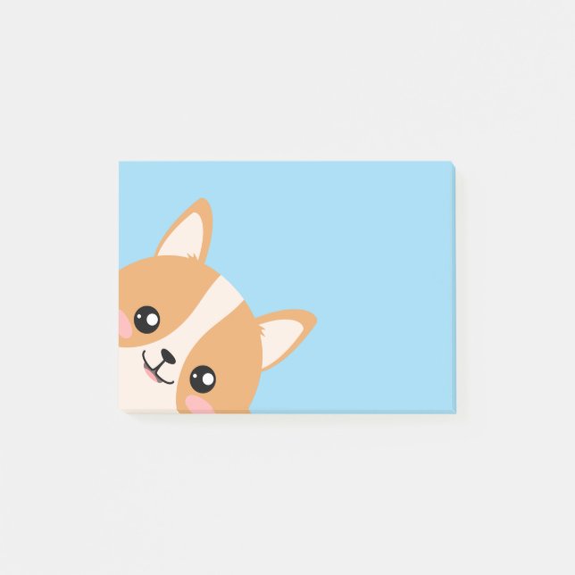 Notas Post-it® Cute Corgi (Anverso)
