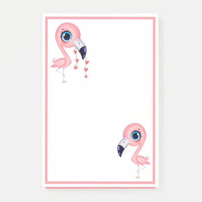 Notas Post-it® Cute Flamingos (Anverso)