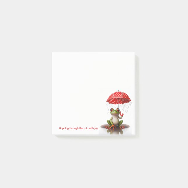 Notas Post-it® Cute Frog Post-It Notes – Rainy Day Joy (Anverso)