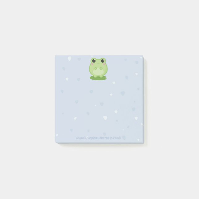Notas Post-it® Cute frog sticky notes, back to school stationery (Anverso)