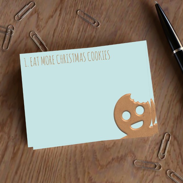 Notas Post-it® Cute Gingerbread Man Nombre Robins Huevo Azul (Most important is to eat more christmas cookies! )
