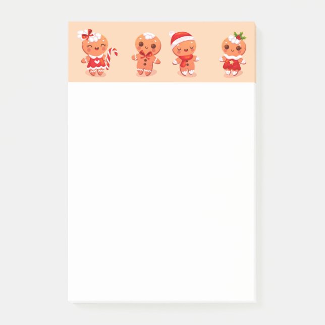 Notas Post-it® Cute Gingerbreads (Anverso)