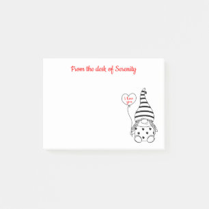 Notas Post-it® Cute Gnome Heart Love Fairy Garden Gnomes