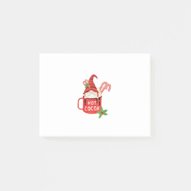 Notas Post-it® Cute Gnome with Hot Cocoa (Anverso)