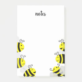 Notas Post-it® Cute Happy Bees and Cranky Bee Post-It Notes
