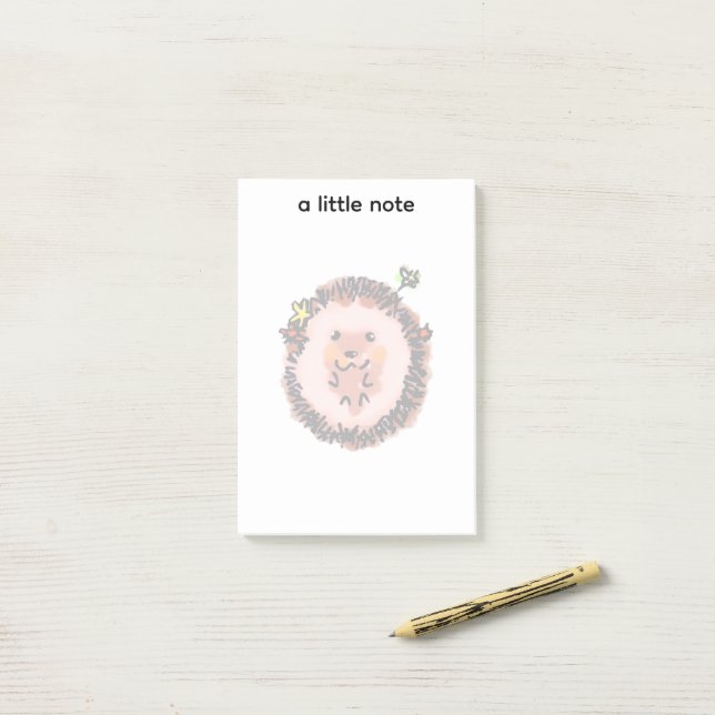 Notas Post-it® Cute Hedgehog en hojas de otoño (Escritorio)
