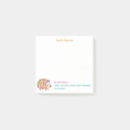 Notas Post-it® Cute hedgehog pastel fall colors